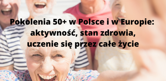roześmiani seniorzy i tytuł konferencji