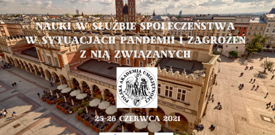 Tytuł konferencji na tle zdjęcia Sukiennic