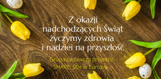 Treść życzeń wśród żółtych tulipanów położonych na desce